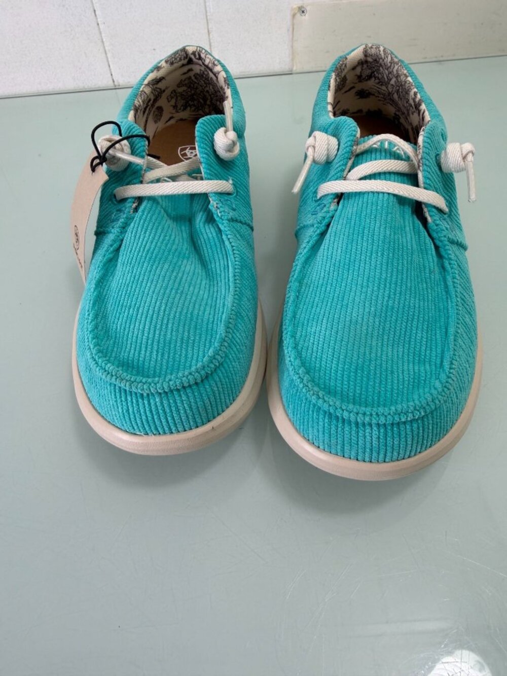 New Ariat Hilo Turquoise Corduroy Shoes Womens Size 8 Loafers Slip On NWT - Picture 10 of 10